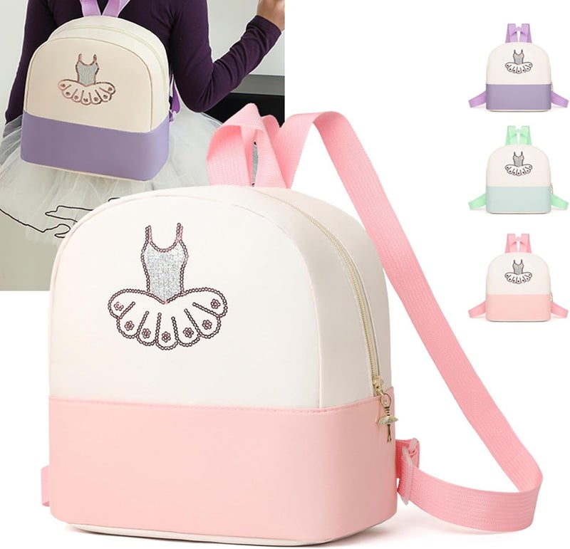 SEHXIM Cute Ballet Dance Backpack,Tutu Dress Dance Bag,Personalized Ballet Dance Bag for Girls,Gymnastics Ballet Bags,ballet dance bag,Ballerina Duffle Bag (Purple) - Image 3